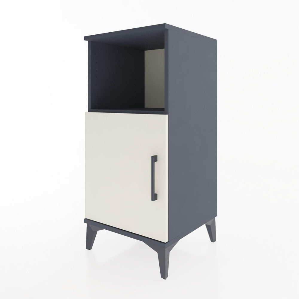 Woodntry Modular Nightstand Anthracite 44x44x84 cm with Cover and Shelf KR34-2