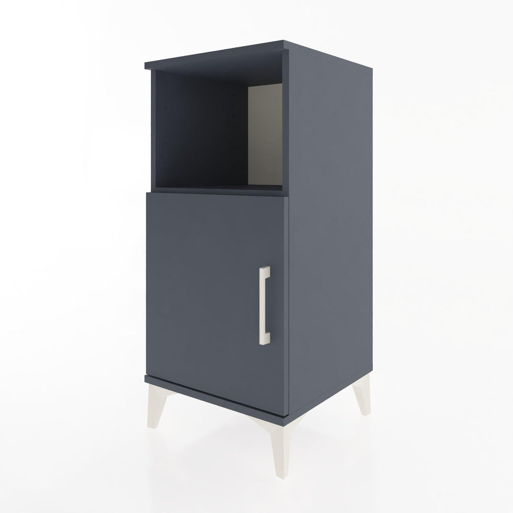 Woodntry Modular Nightstand Anthracite 44x44x84 cm with Cover and Shelf KR34-2