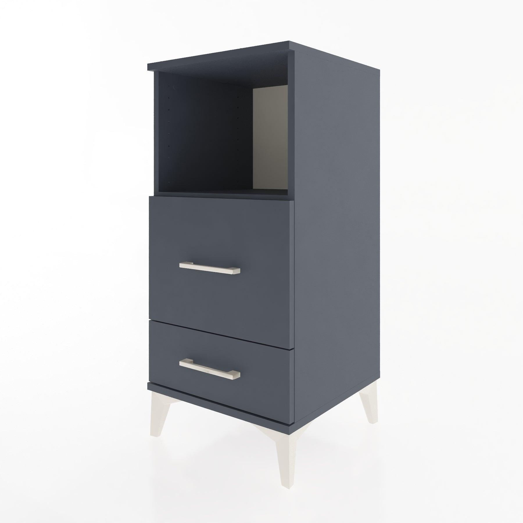 Woodntry Modular Nightstand Anthracite 44x44x84 cm with Drawers and Shelves CR12-2