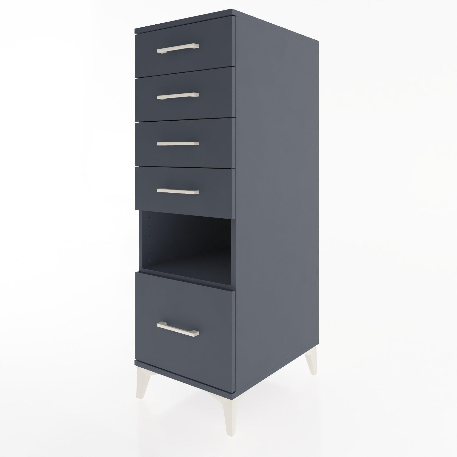 Woodntry Modular Cabinet Anthracite 44x30x122 cm with Drawers and Shelves CR12-2