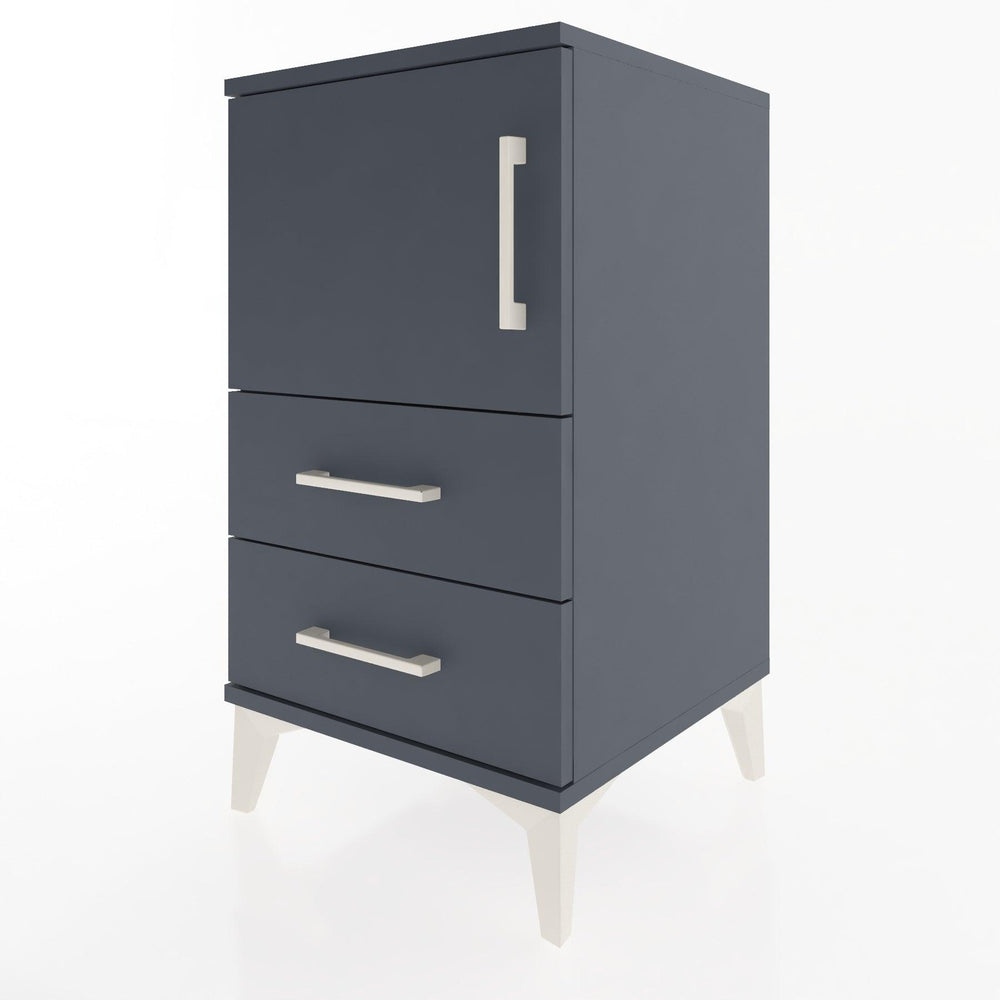 Woodntry Modular Nightstand Anthracite 44x44x68 cm with Cover and Drawer KC12-2