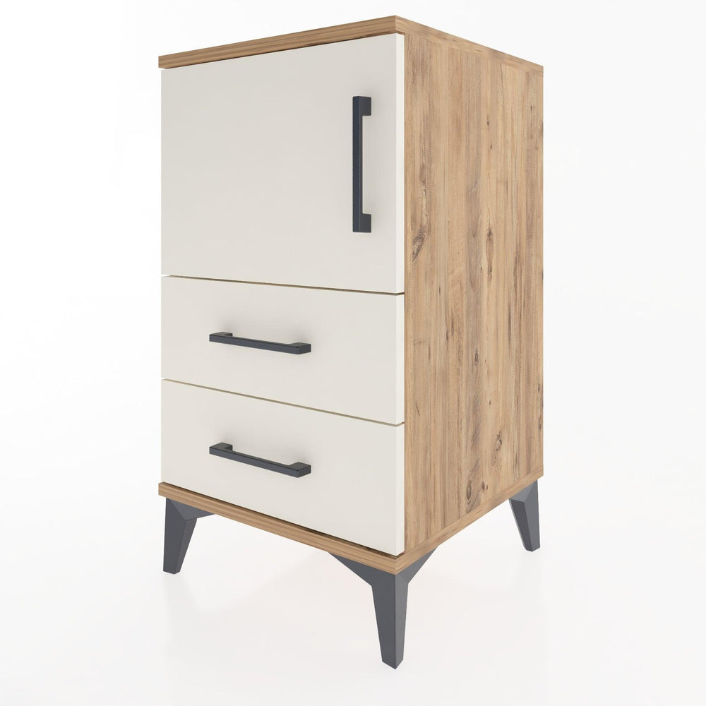 Woodntry Modular Nightstand Pine 44x44x68 cm with Cover and Drawer KC12-3