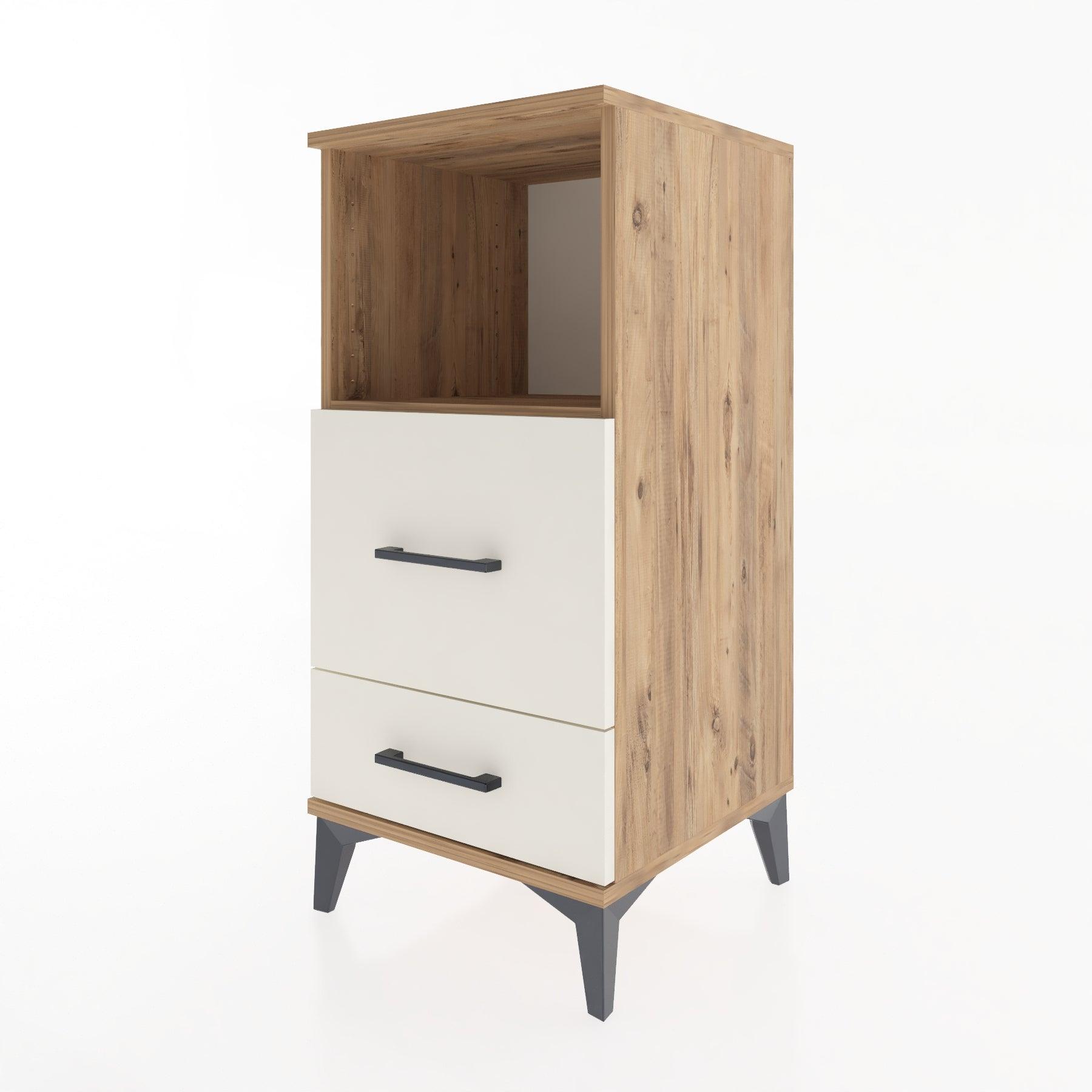 Woodntry Modular Nightstand Pine 44x44x84 cm with Drawers and Shelves CR12-3