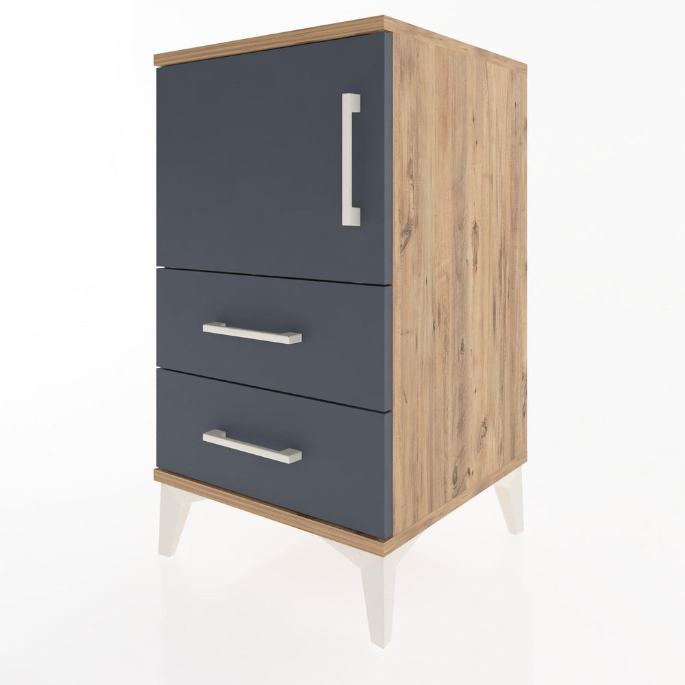 Woodntry Modular Nightstand Pine 44x44x68 cm with Cover and Drawer KC12-3