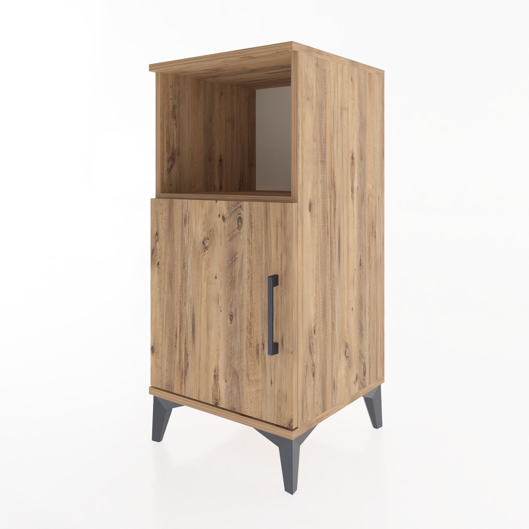 Woodntry Modular Nightstand Pine 44x44x84 cm with Cover and Shelf KR34-3