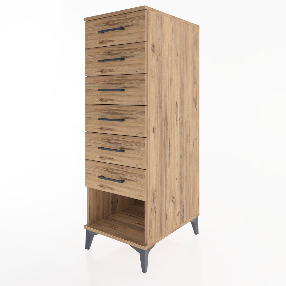 Woodntry Modular Cabinet Pine 44x30x122 cm with Doors and Drawers KC62-3