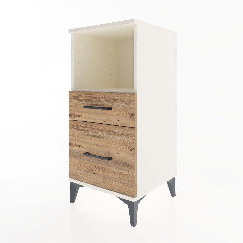 Woodntry Modular Nightstand Moonstone 44x44x84 cm with Drawer and Shelf CR13-1