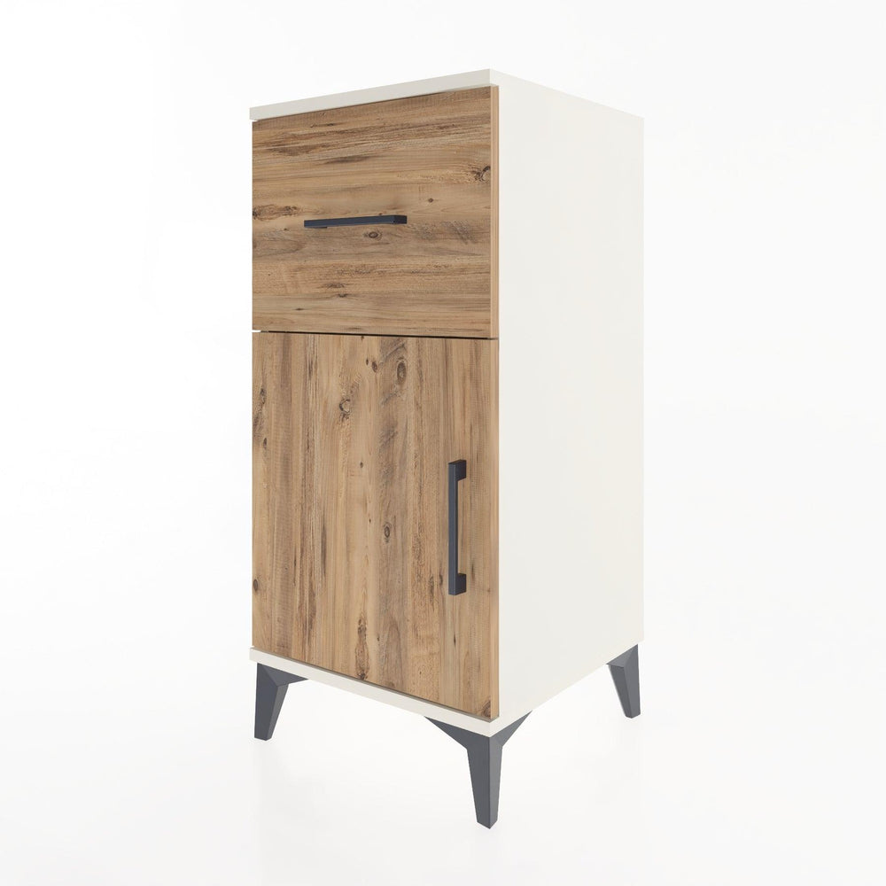 Woodntry Modular Nightstand Moonstone 44x44x84 cm with Cover and Drawer KC35-1