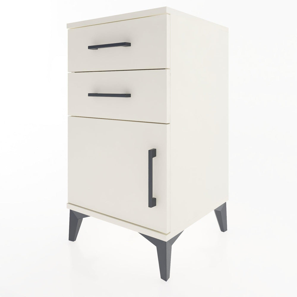 Woodntry Modular Nightstand Moonstone 44x44x68 cm with Cover and Drawer KC13-1