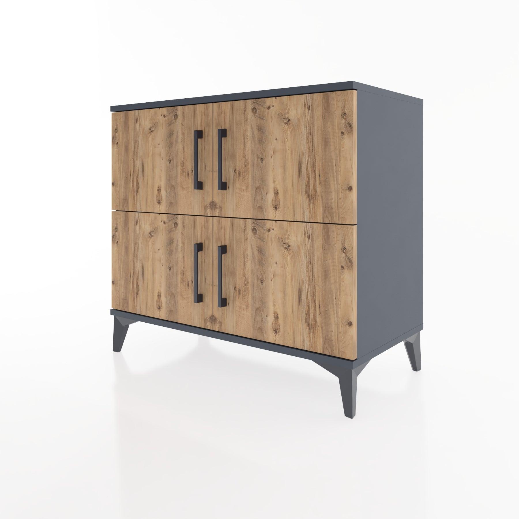 Woodntry Modüler Şifonyer Antrasit 88x44x68 cm Kapaklı K13-2