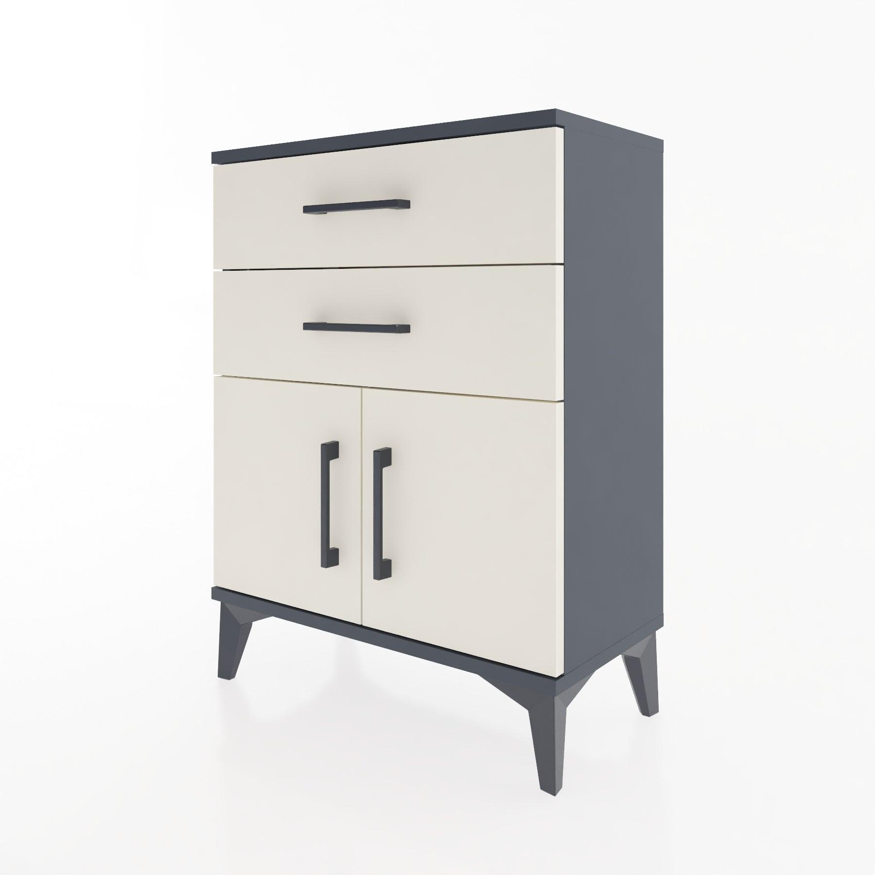 Woodntry Modular Nightstand Anthracite 60x30x68 cm with Cover and Drawer KC13-2