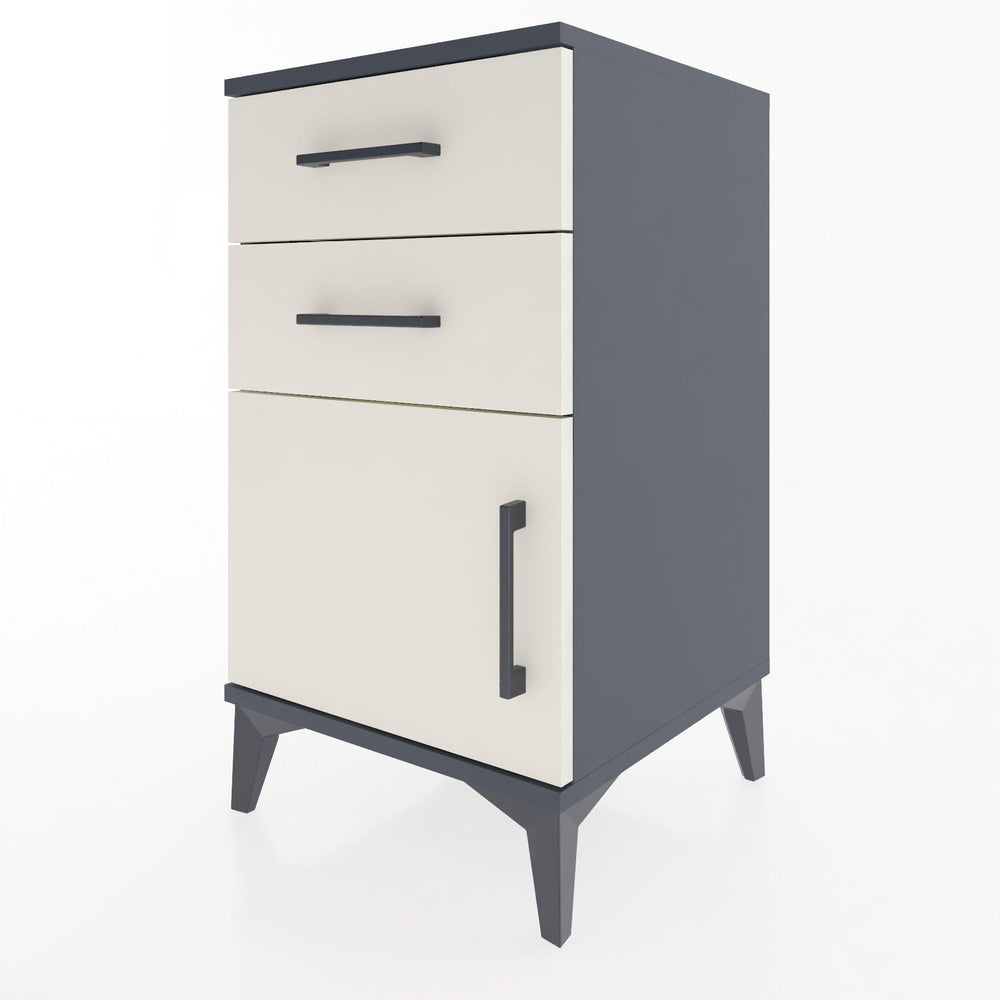 Woodntry Modular Nightstand Anthracite 44x44x68 cm with Cover and Drawer KC13-2