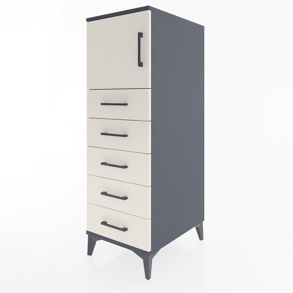 Woodntry Modular Cabinet Anthracite 44x30x122 cm with Doors and Drawers KC63-2