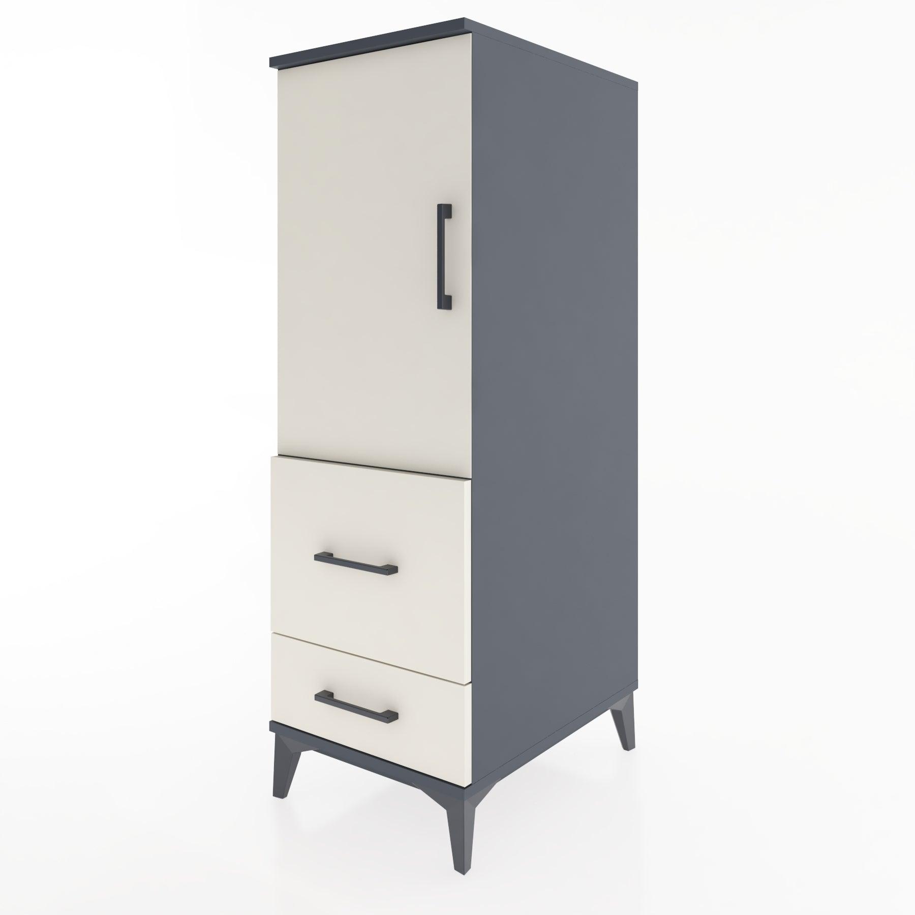 Woodntry Modular Cabinet Anthracite 44x30x122 cm with Doors and Drawers KC13-2