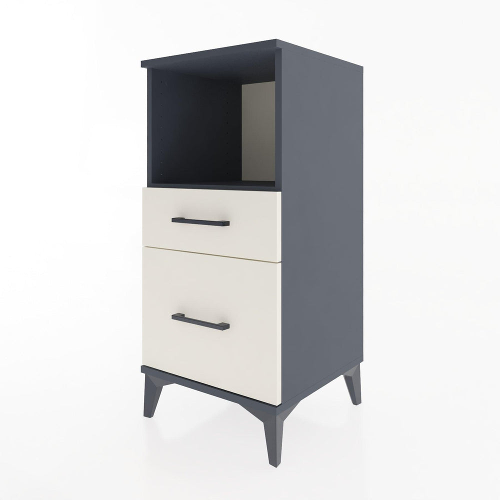 Woodntry Modular Nightstand Anthracite 44x44x84 cm with Drawers and Shelves CR13-2