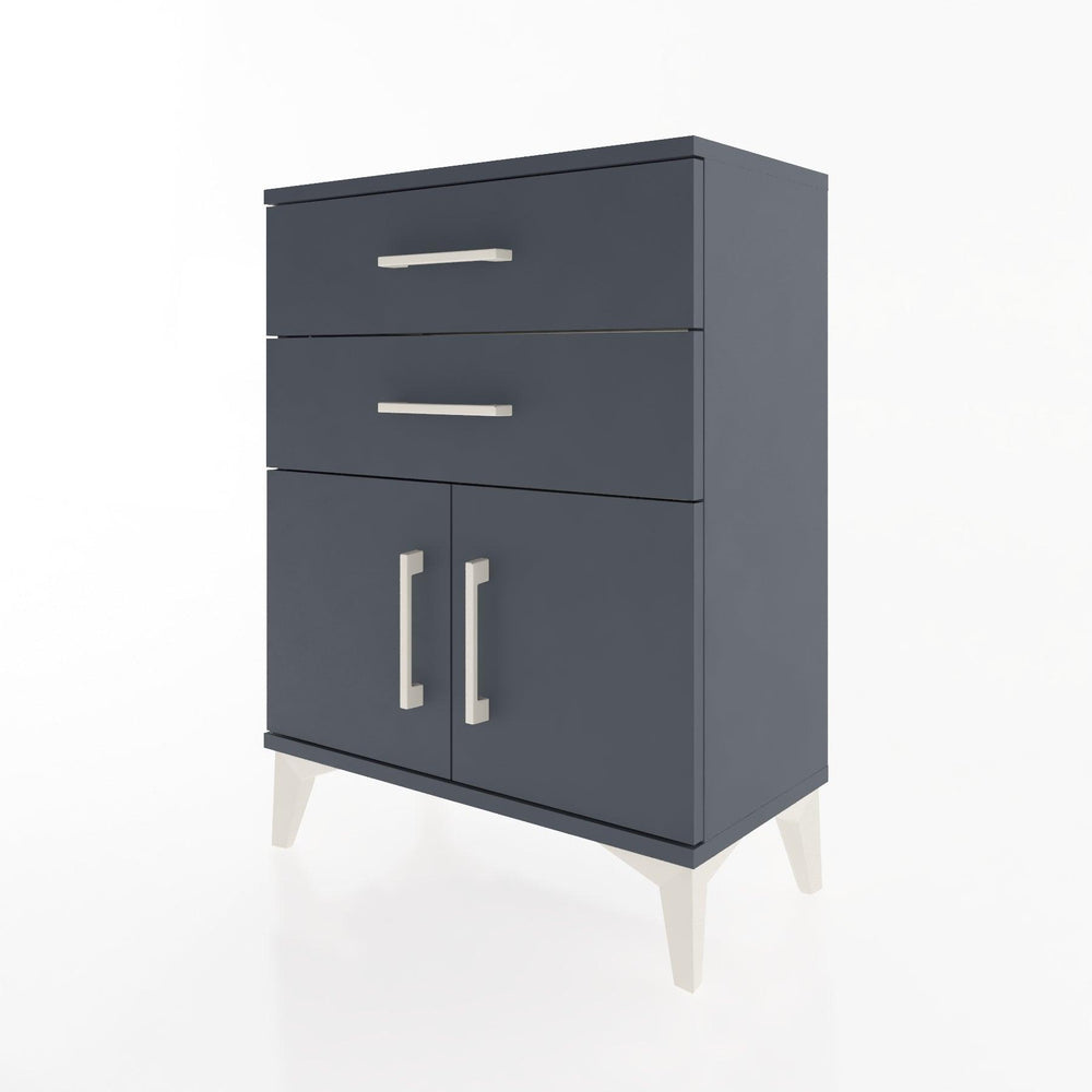 Woodntry Modüler Komodin Antrasit 60x30x68 cm Kapaklı ve Çekmeceli KC13-2