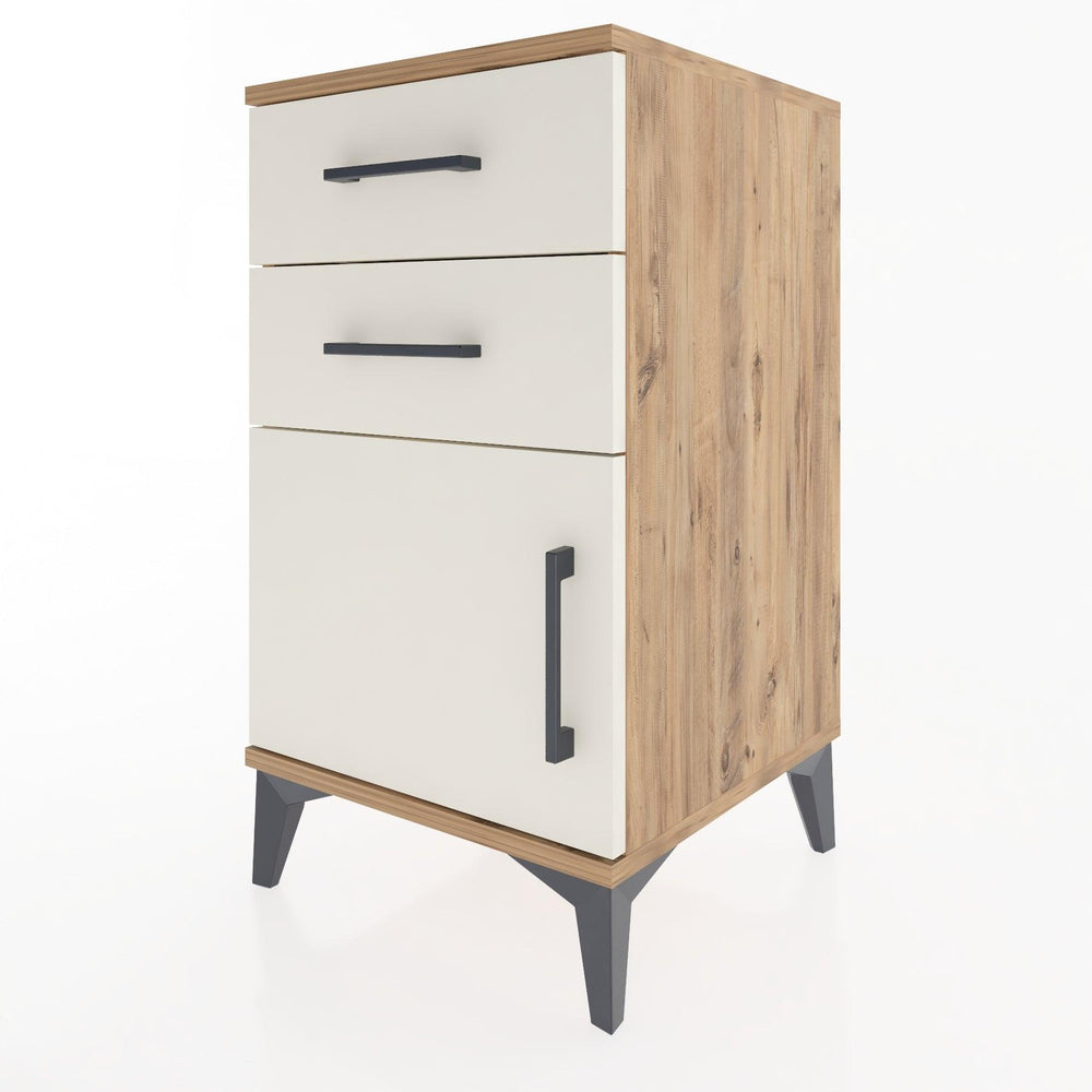 Woodntry Modular Nightstand Pine 44x44x68 cm with Cover and Drawer KC13-3