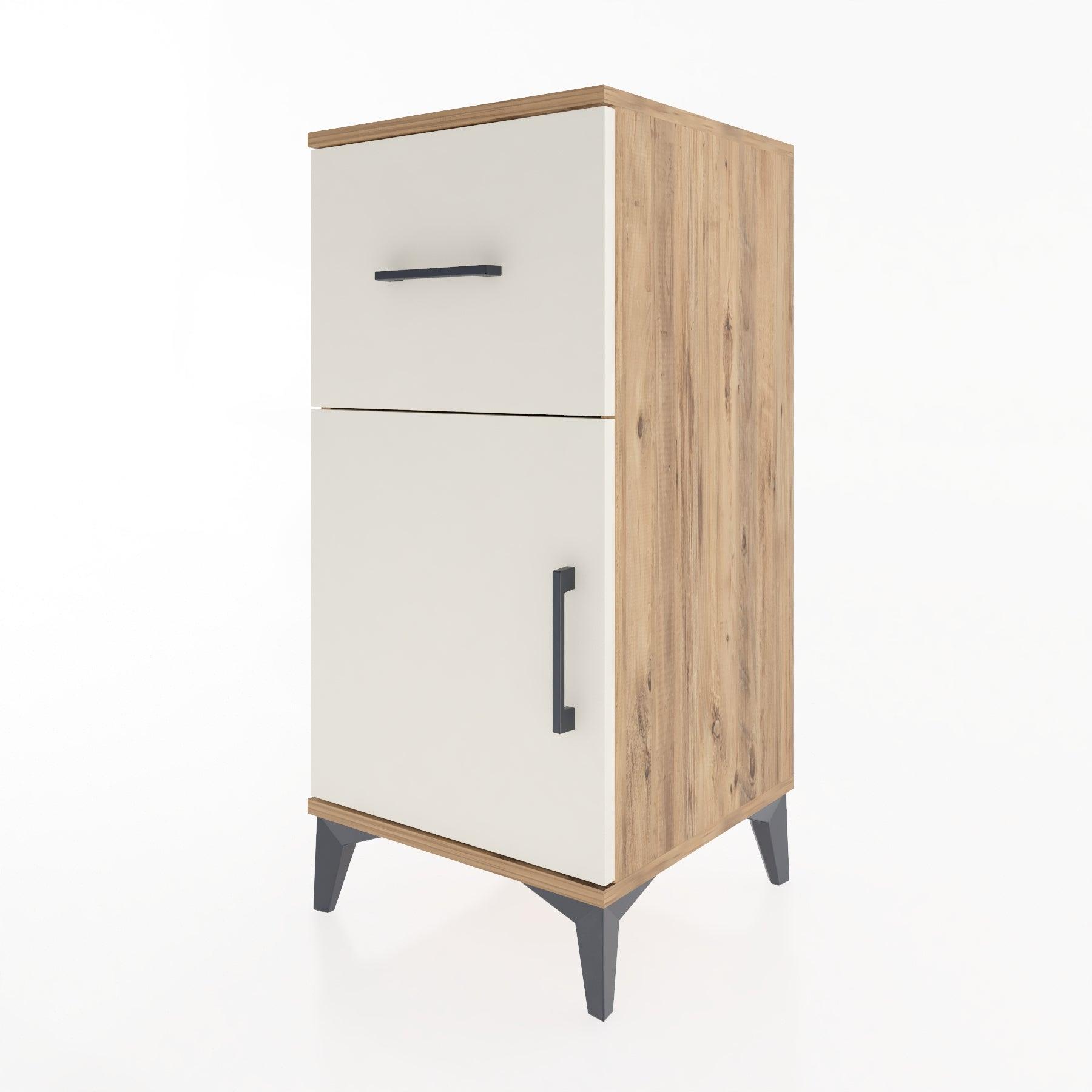 Woodntry Modular Nightstand Pine 44x44x84 cm with Cover and Drawer KC35-3