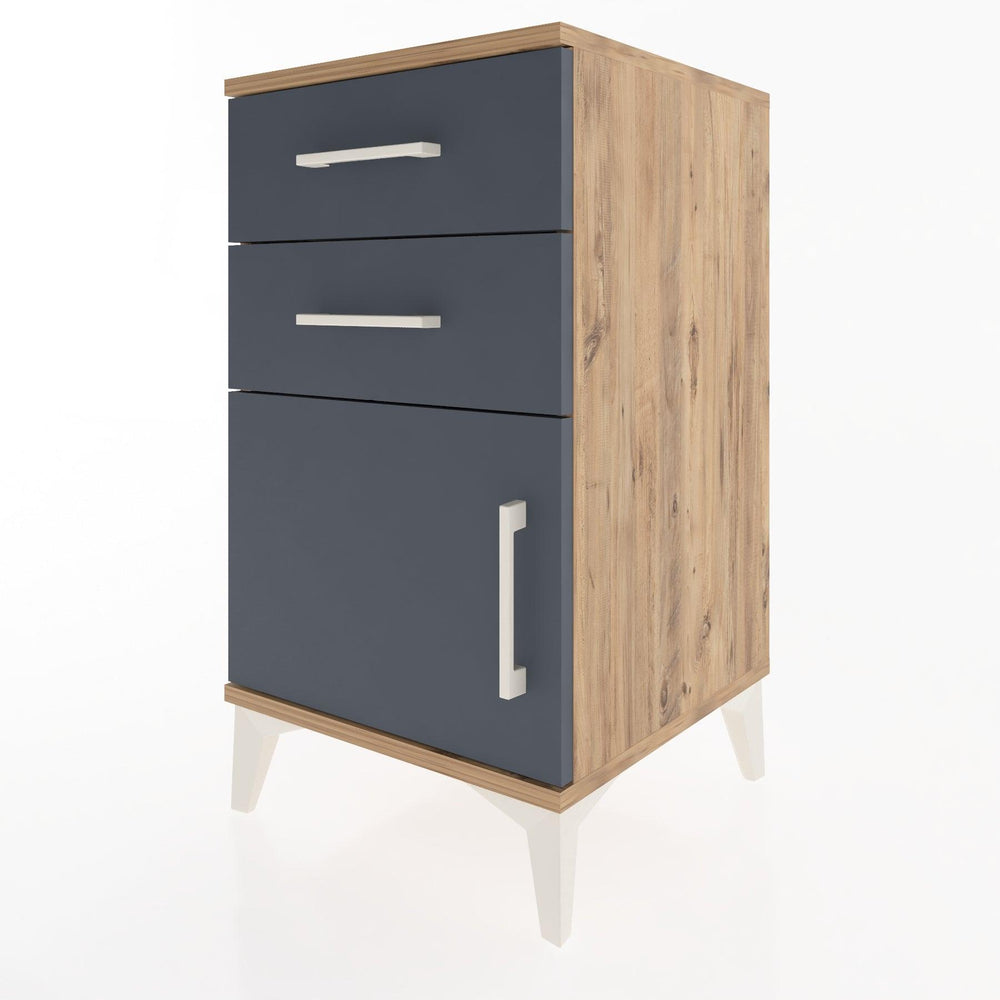 Woodntry Modular Nightstand Pine 44x44x68 cm with Cover and Drawer KC13-3