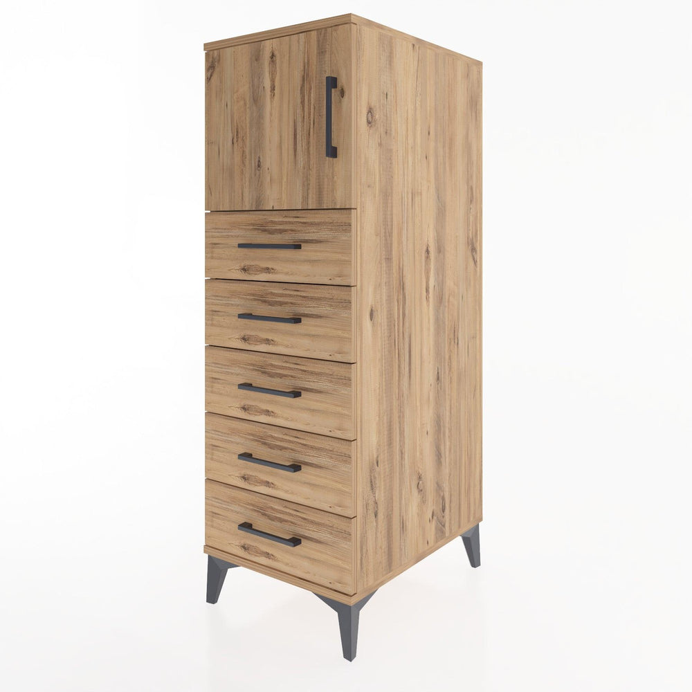 Woodntry Modular Cabinet Pine 44x30x122 cm with Doors and Drawers KC63-3