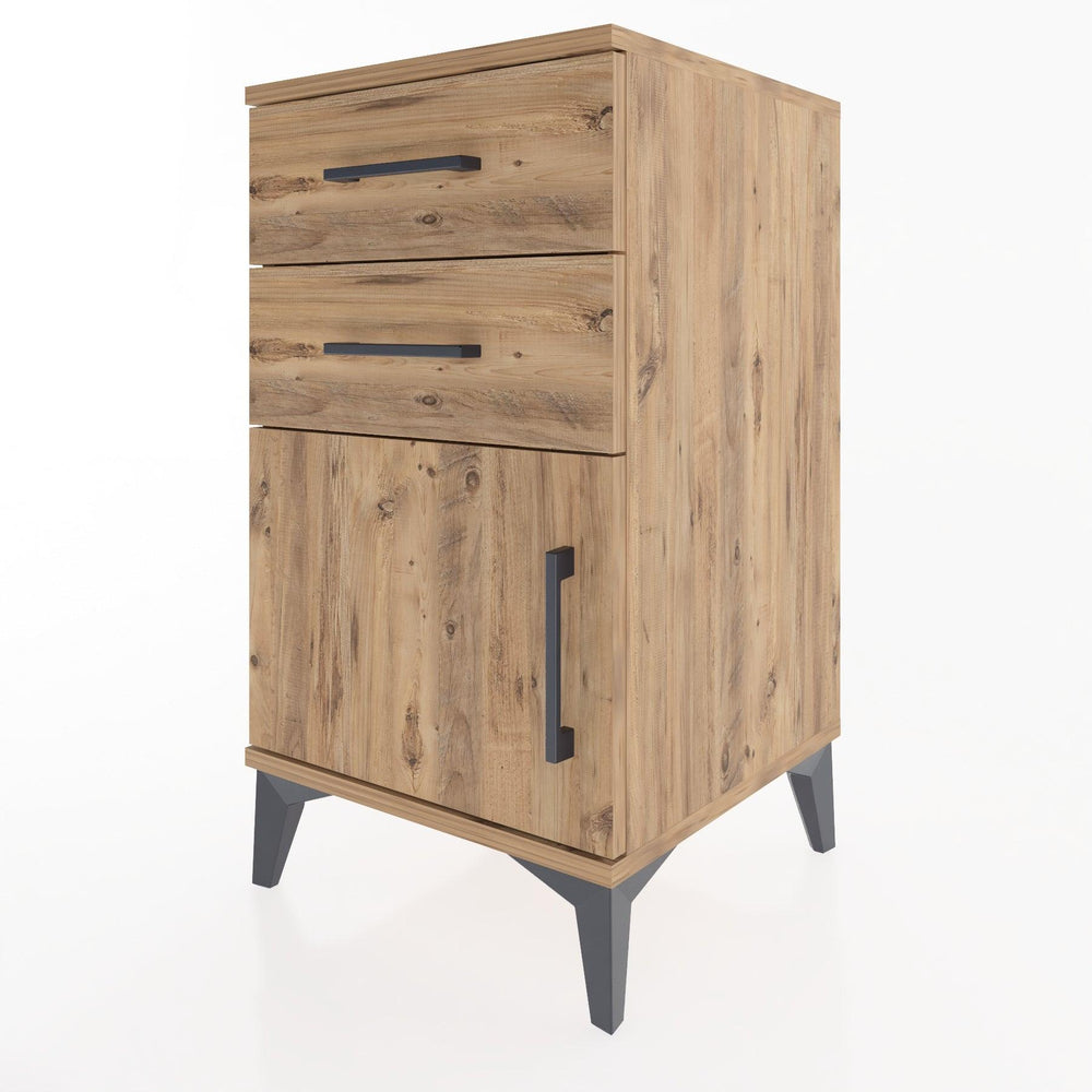 Woodntry Modular Nightstand Pine 44x44x68 cm with Cover and Drawer KC13-3