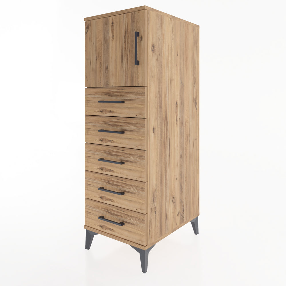 Woodntry Modular Cabinet Pine 44x59x122 cm with Doors and Drawers KC63-3