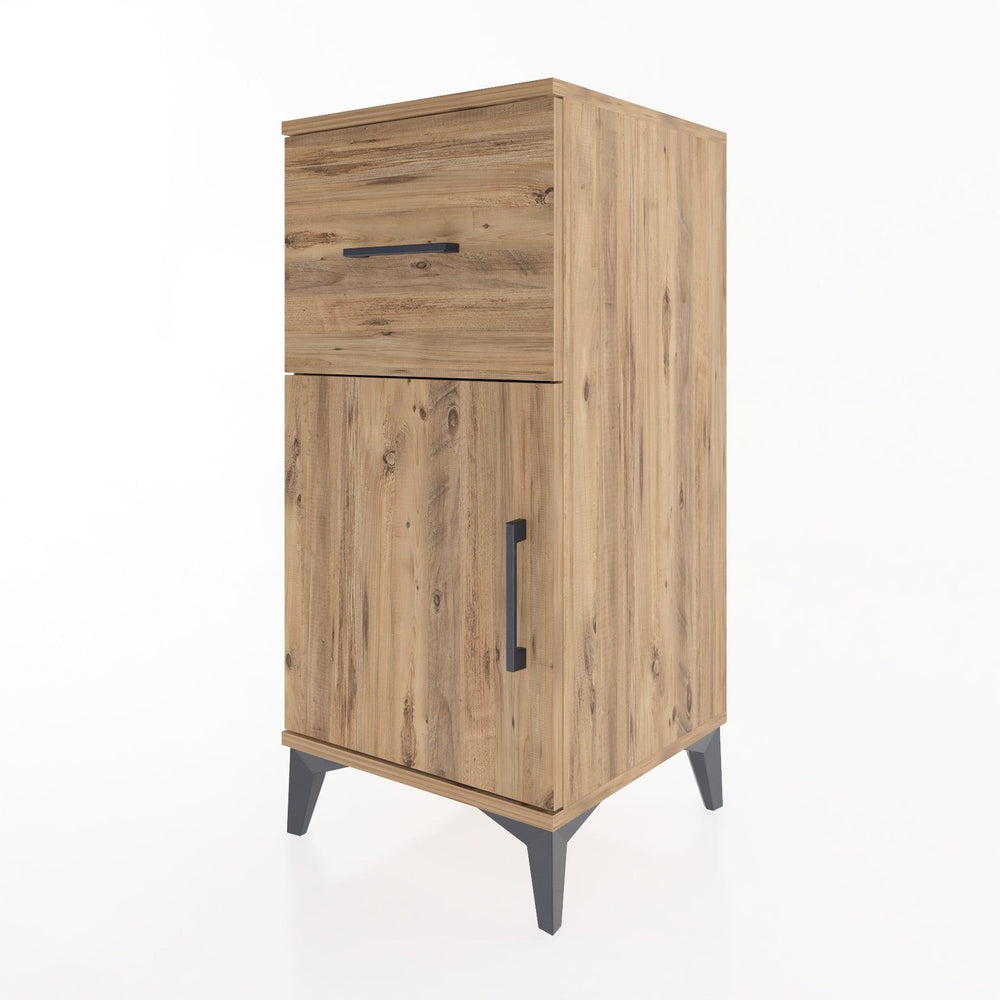 Woodntry Modular Nightstand Pine 44x44x84 cm with Cover and Drawer KC35-3