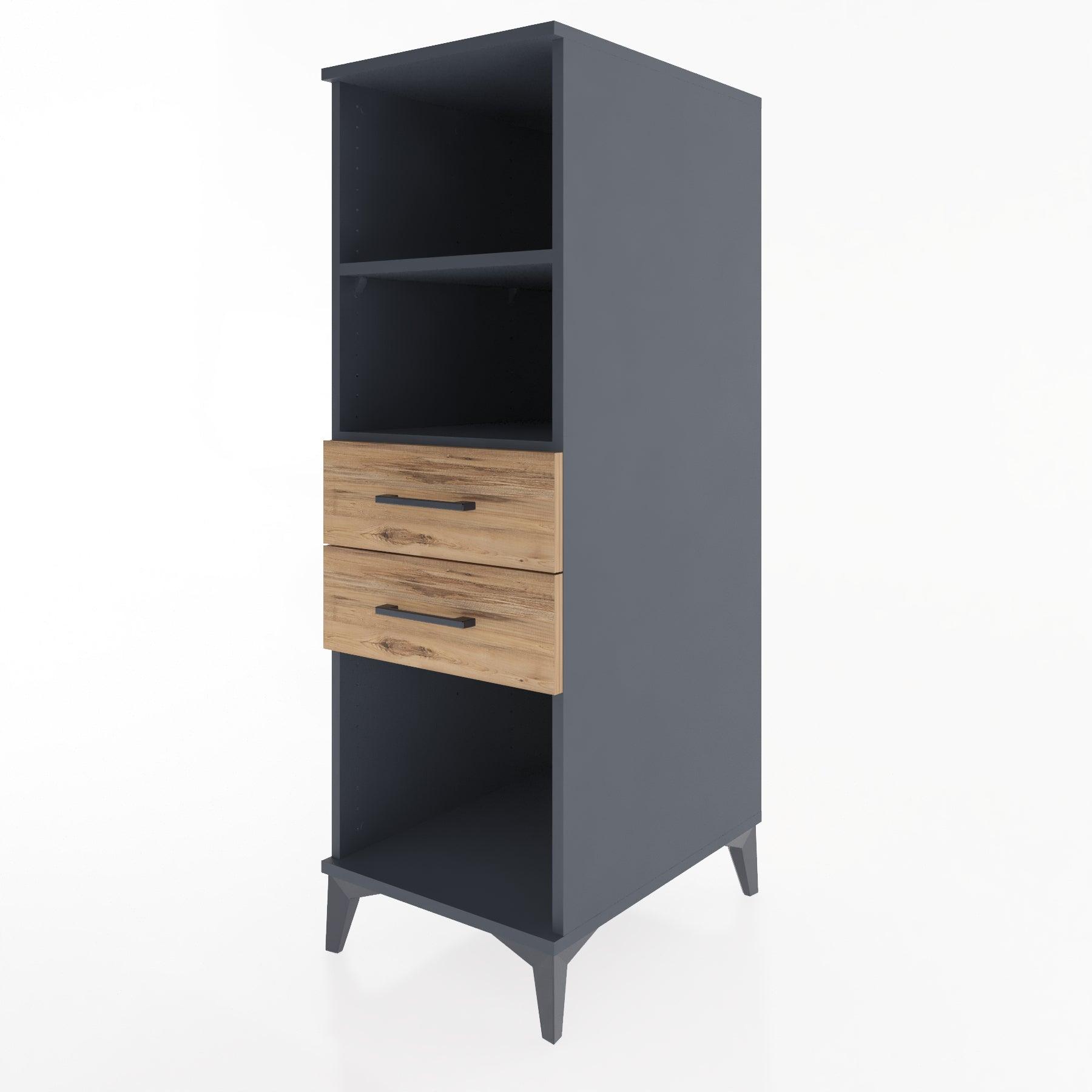 Woodntry Modular Cabinet Anthracite 44x30x122 cm with Drawers and Shelves CR114-2