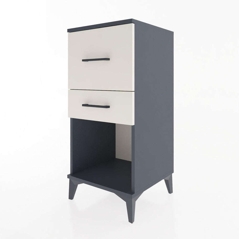 Woodntry Modüler Komodin Antrasit 44x44x84 cm Çekmeceli ve Raflı CR14-2