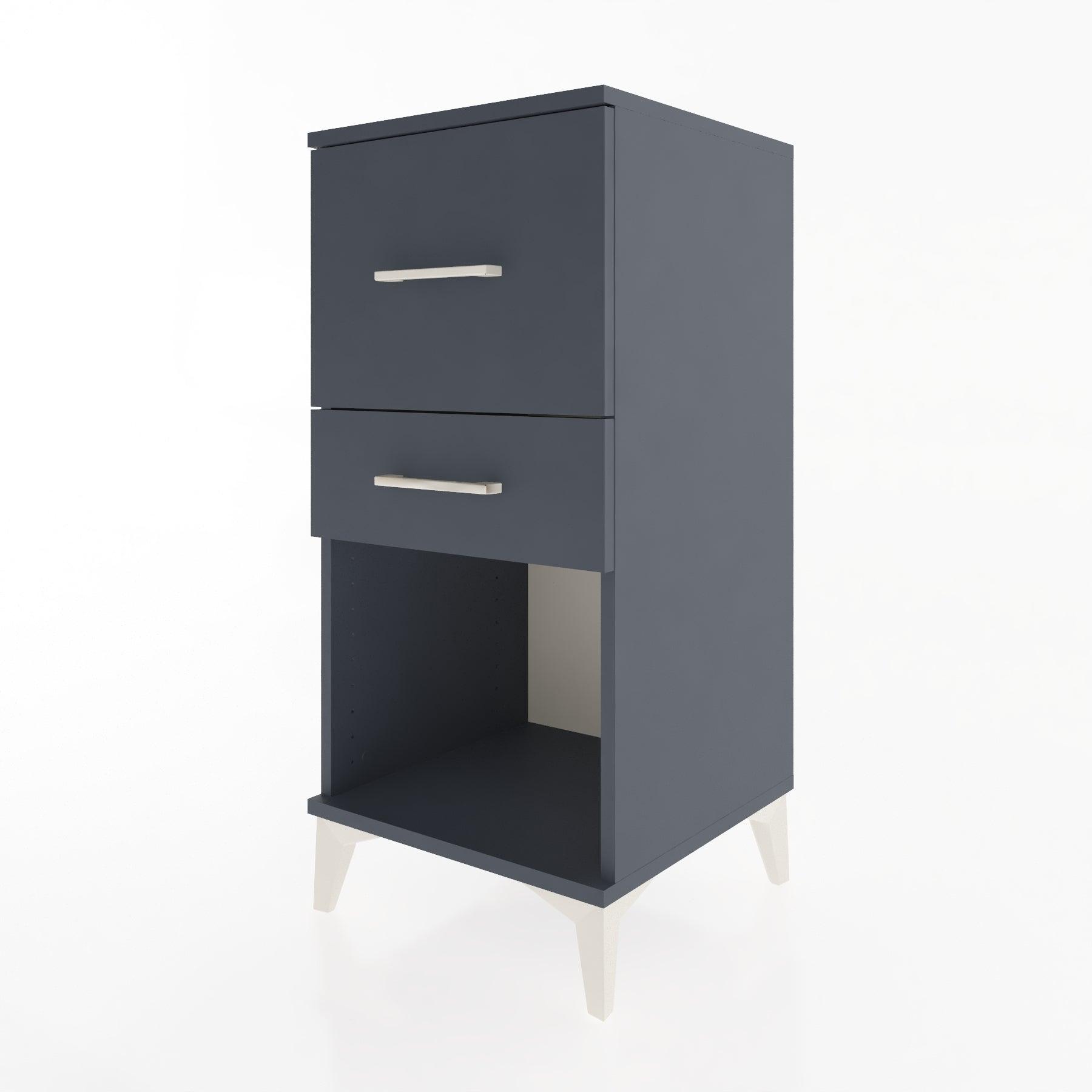Woodntry Modular Nightstand Anthracite 44x44x84 cm with Drawers and Shelves CR14-2