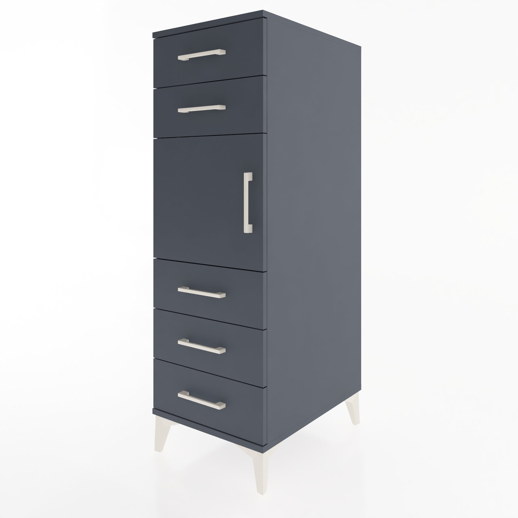 Woodntry Modular Cabinet Anthracite 44x59x122 cm with Doors and Drawers KC64-2