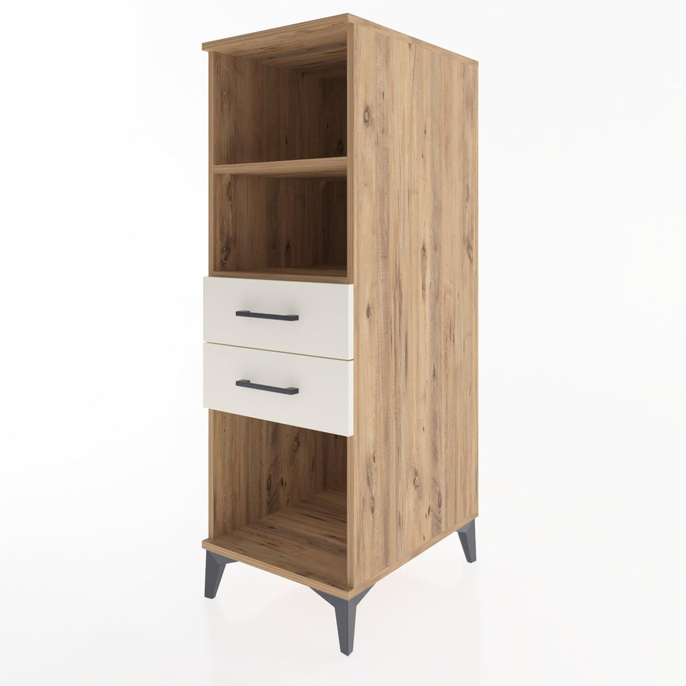 Woodntry Modüler Dolap Çam 44x30x122 cm Çekmeceli ve Raflı CR114-3