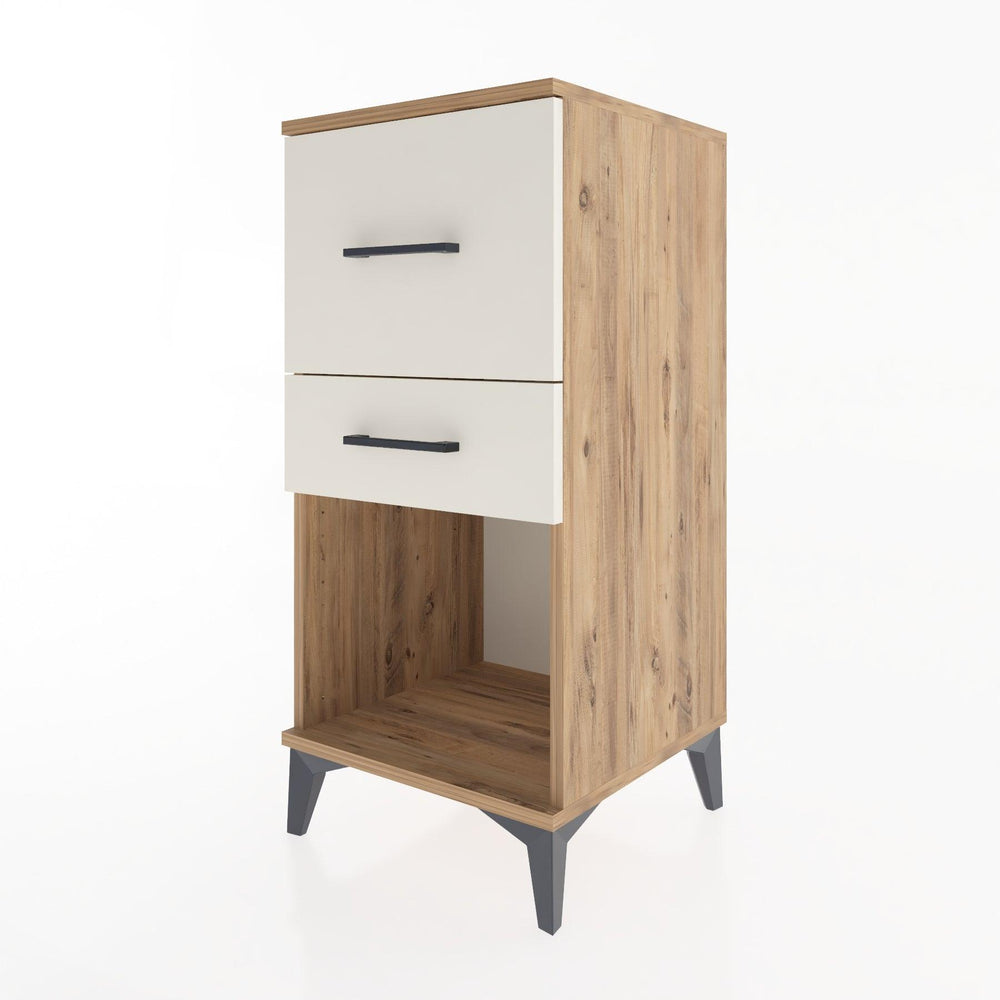 Woodntry Modular Nightstand Pine 44x44x84 cm with Drawers and Shelves CR14-3