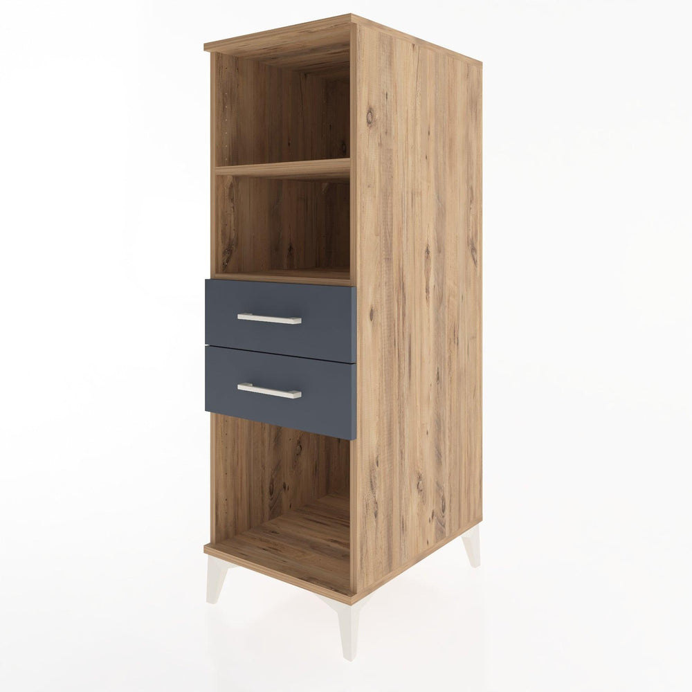 Woodntry Modüler Dolap Çam 44x30x122 cm Çekmeceli ve Raflı CR114-3