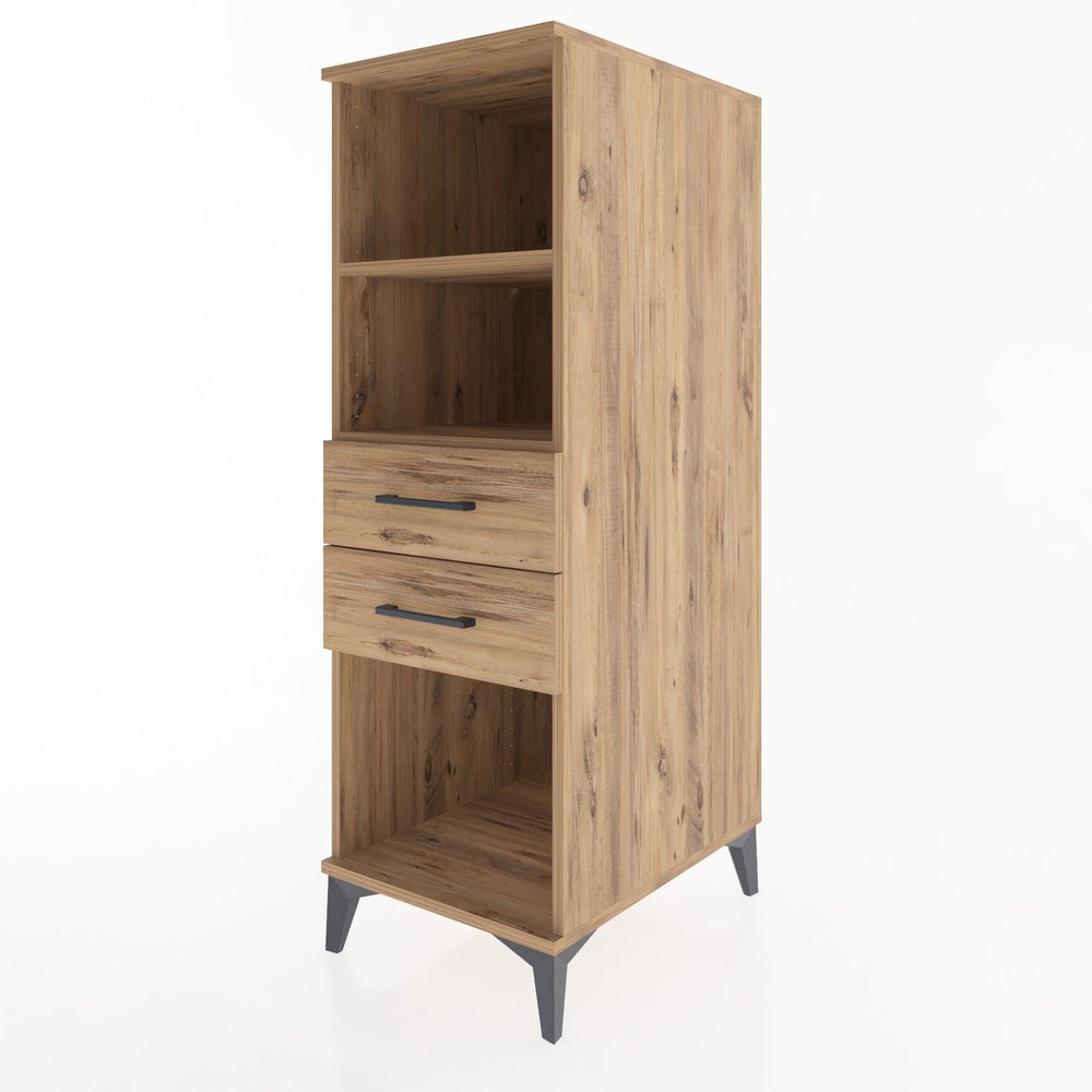 Woodntry Modüler Dolap Çam 44x30x122 cm Çekmeceli ve Raflı CR114-3