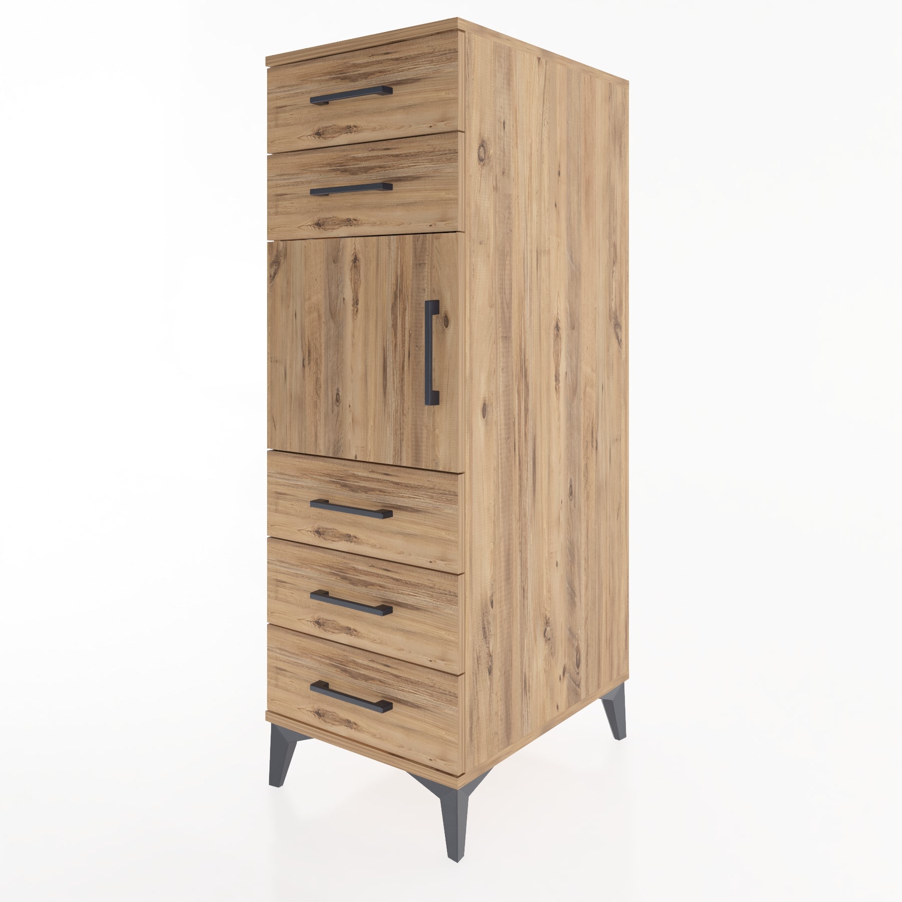 Woodntry Modular Cabinet Pine 44x59x122 cm with Doors and Drawers KC64-3