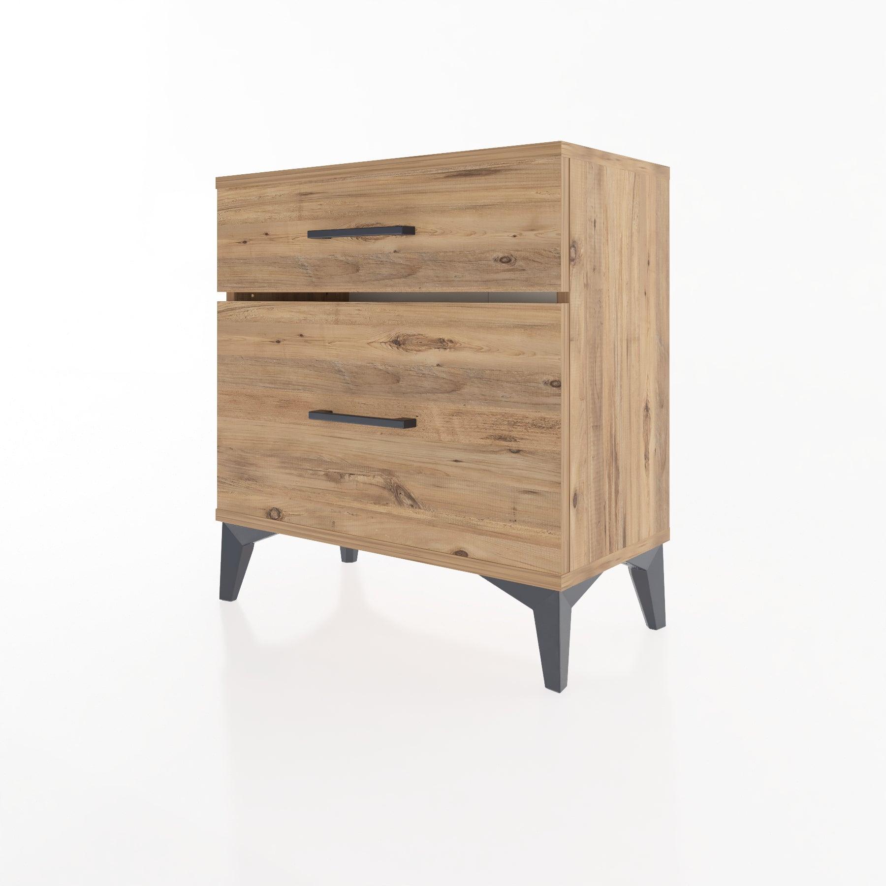 Woodntry Modular Nightstand Pine 60x30x52 cm with Drawers and Shelves CR14-3