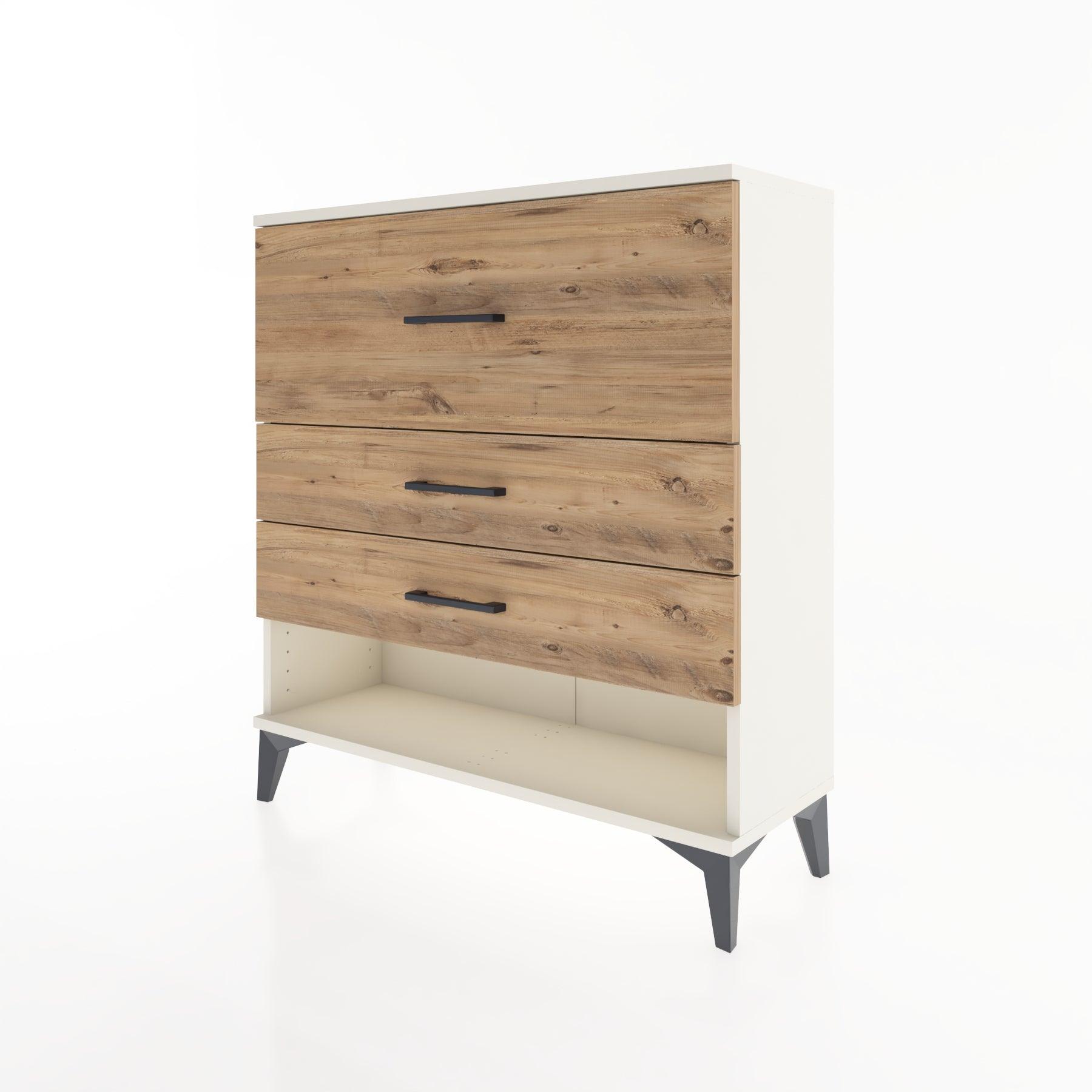 Woodntry Modular Dresser Moonstone 88x30x84 cm with Drawers and Shelves CR15-1