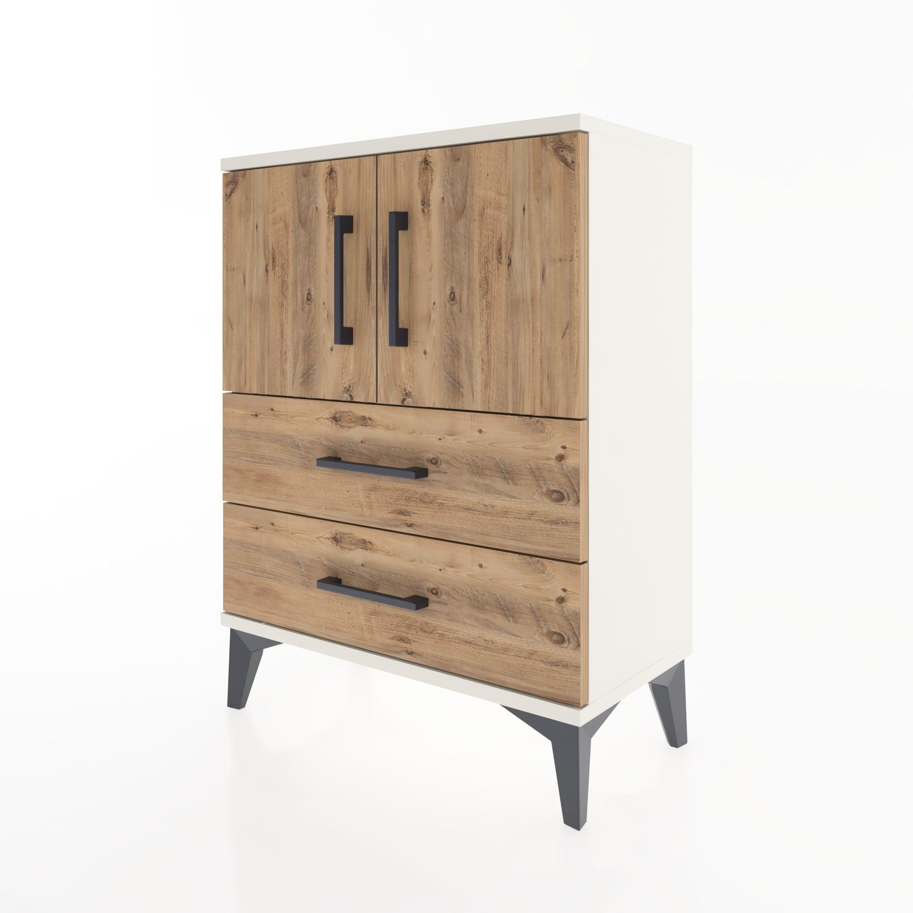 Woodntry Modular Nightstand Moonstone 60x30x68 cm with Cover and Drawer KC15-1