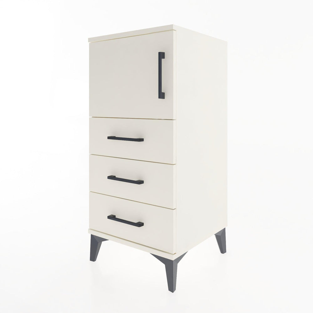 Woodntry Modular Nightstand Moonstone 44x44x84 cm with Cover and Drawer KC37-1