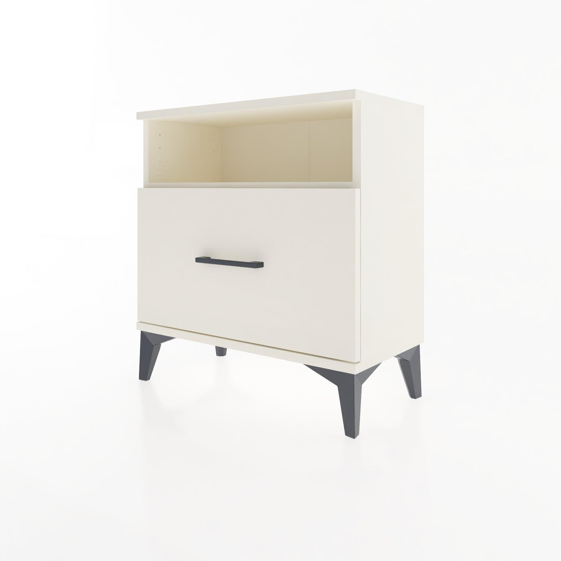 Woodntry Modular Nightstand Moonstone 60x30x52 cm with Drawer and Shelf CR15-1