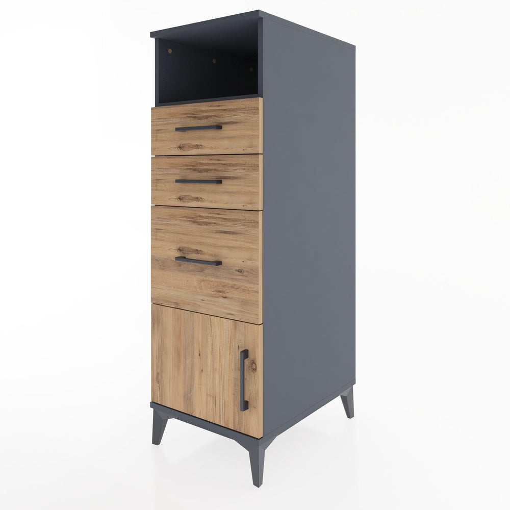 Woodntry Modüler Dolap Antrasit 44x59x122 cm Fonksiyonel F15-2