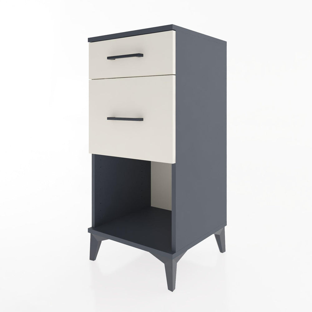 Woodntry Modular Nightstand Anthracite 44x44x84 cm with Drawers and Shelves CR15-2