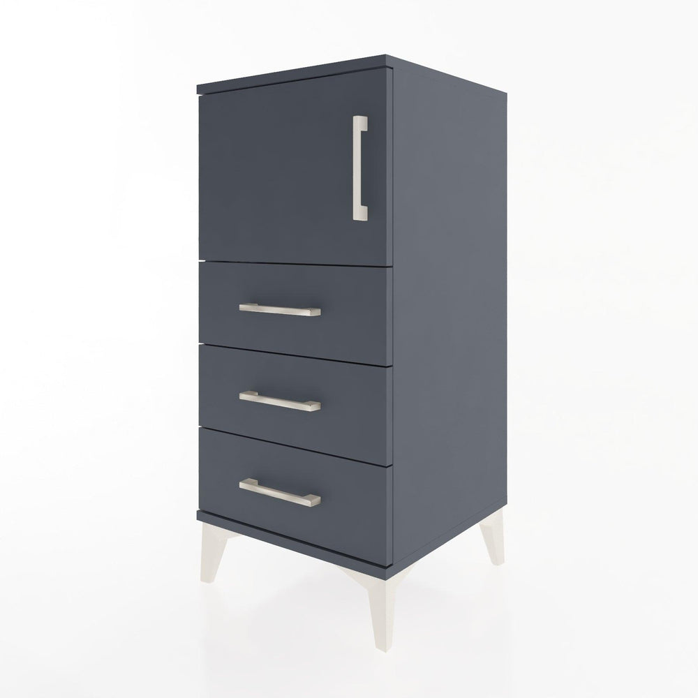 Woodntry Modular Nightstand Anthracite 44x44x84 cm with Cover and Drawer KC37-2