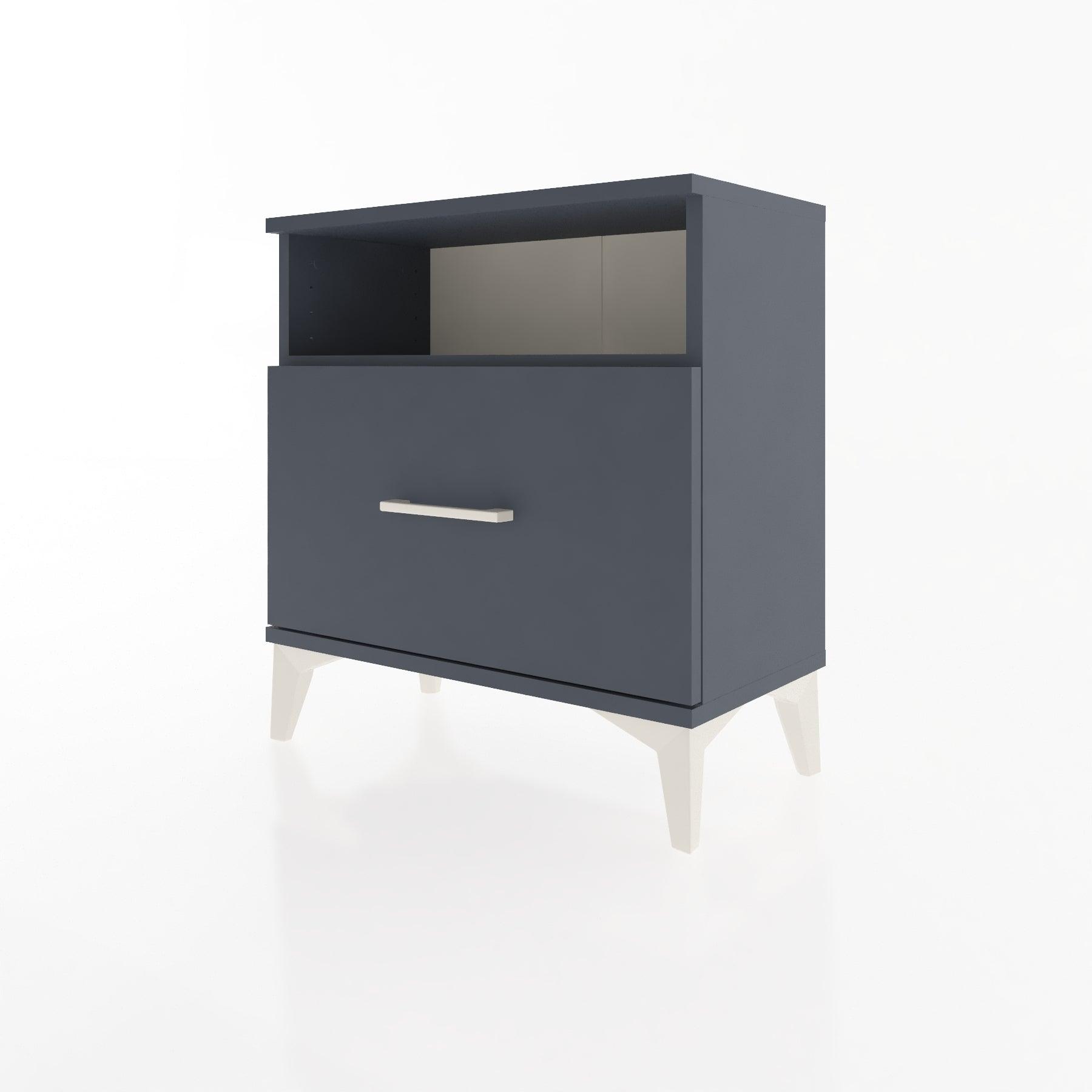 Woodntry Modular Nightstand Anthracite 60x30x52 cm with Drawer and Shelf CR15-2