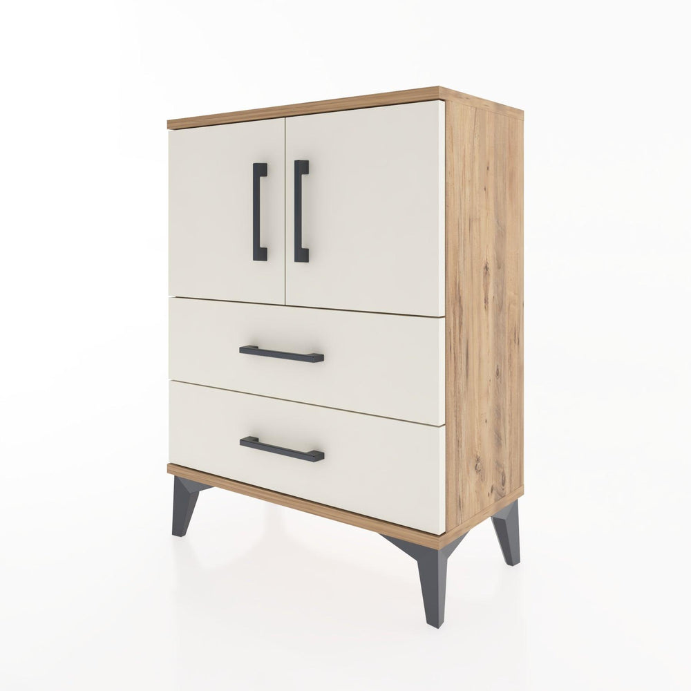 Woodntry Modular Nightstand Pine 60x30x68 cm with Cover and Drawer KC15-3