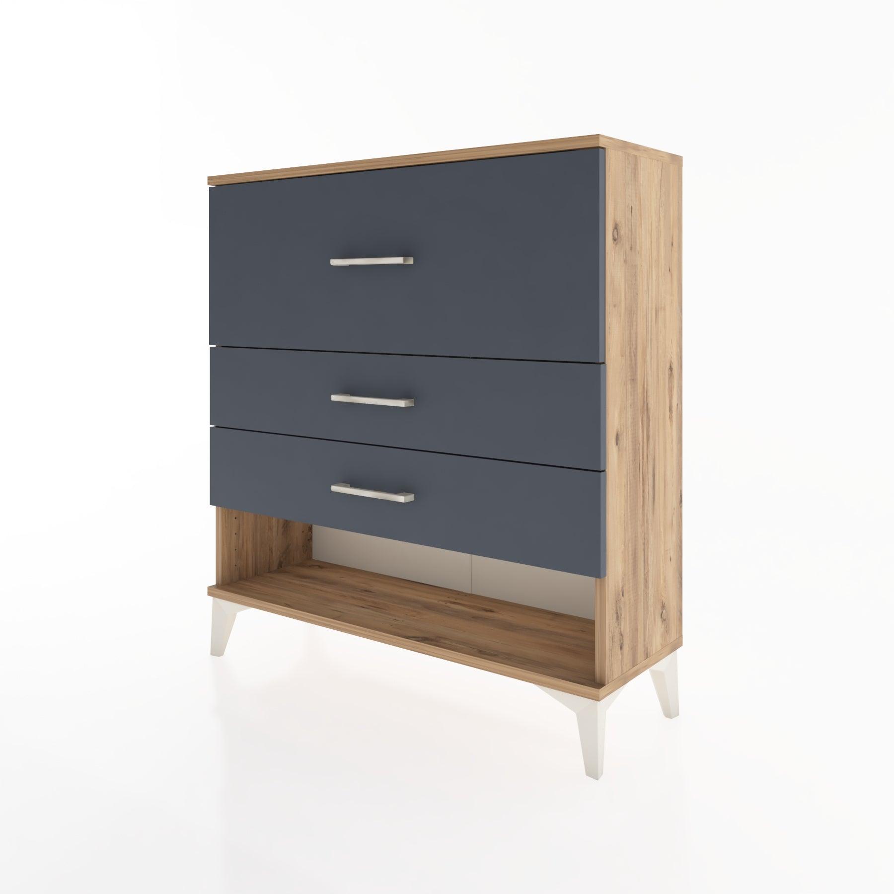 Woodntry Modular Dresser Pine 88x30x84 cm with Drawers and Shelves CR15-3