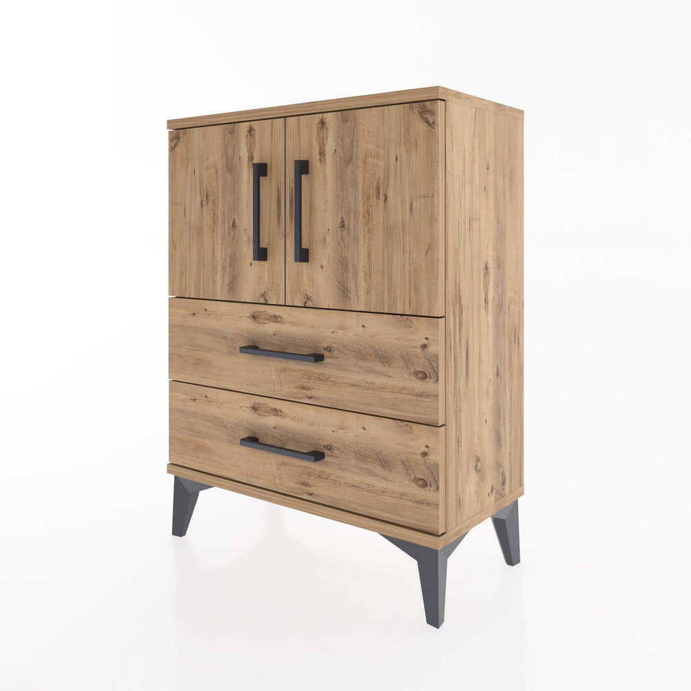 Woodntry Modular Nightstand Pine 60x30x68 cm with Cover and Drawer KC15-3