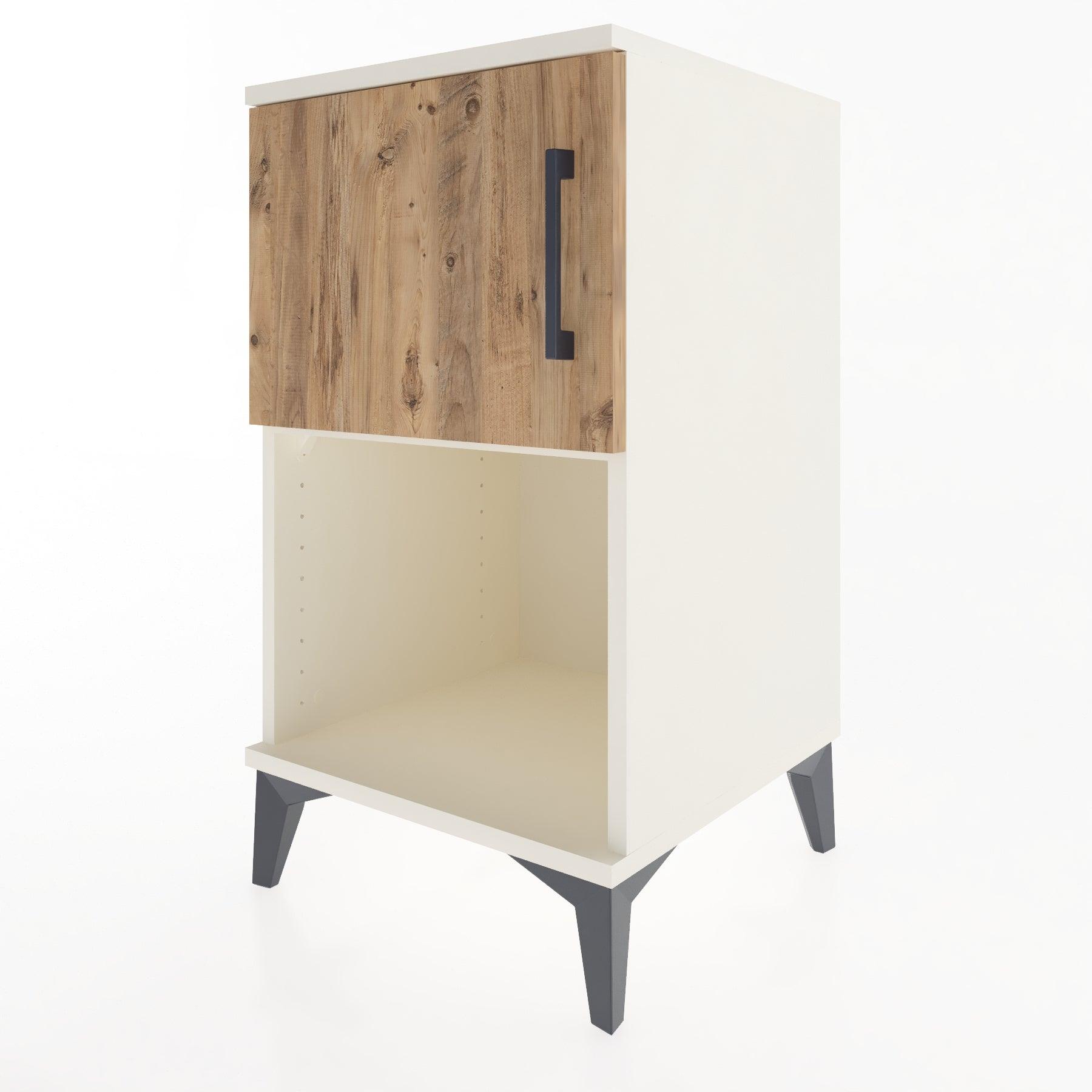 Woodntry Modular Nightstand Moonstone 44x44x68 cm with Cover and Shelf KR16-1