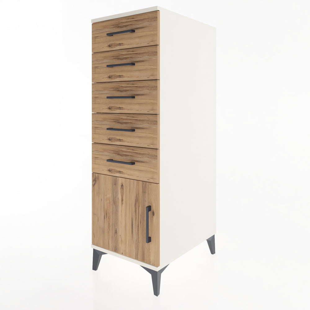Woodntry Modular Cabinet Moonstone 44x59x122 cm with Doors and Drawers KC66-1